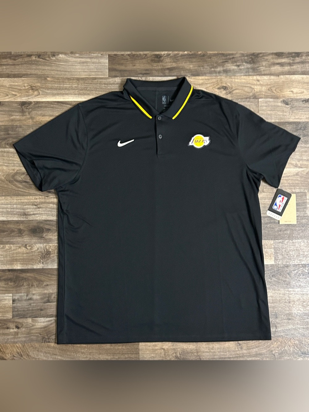 Nike NBA Los Angeles Lakers Dri-FIT Polo Shirt NWT Black XXL DZ0579-010